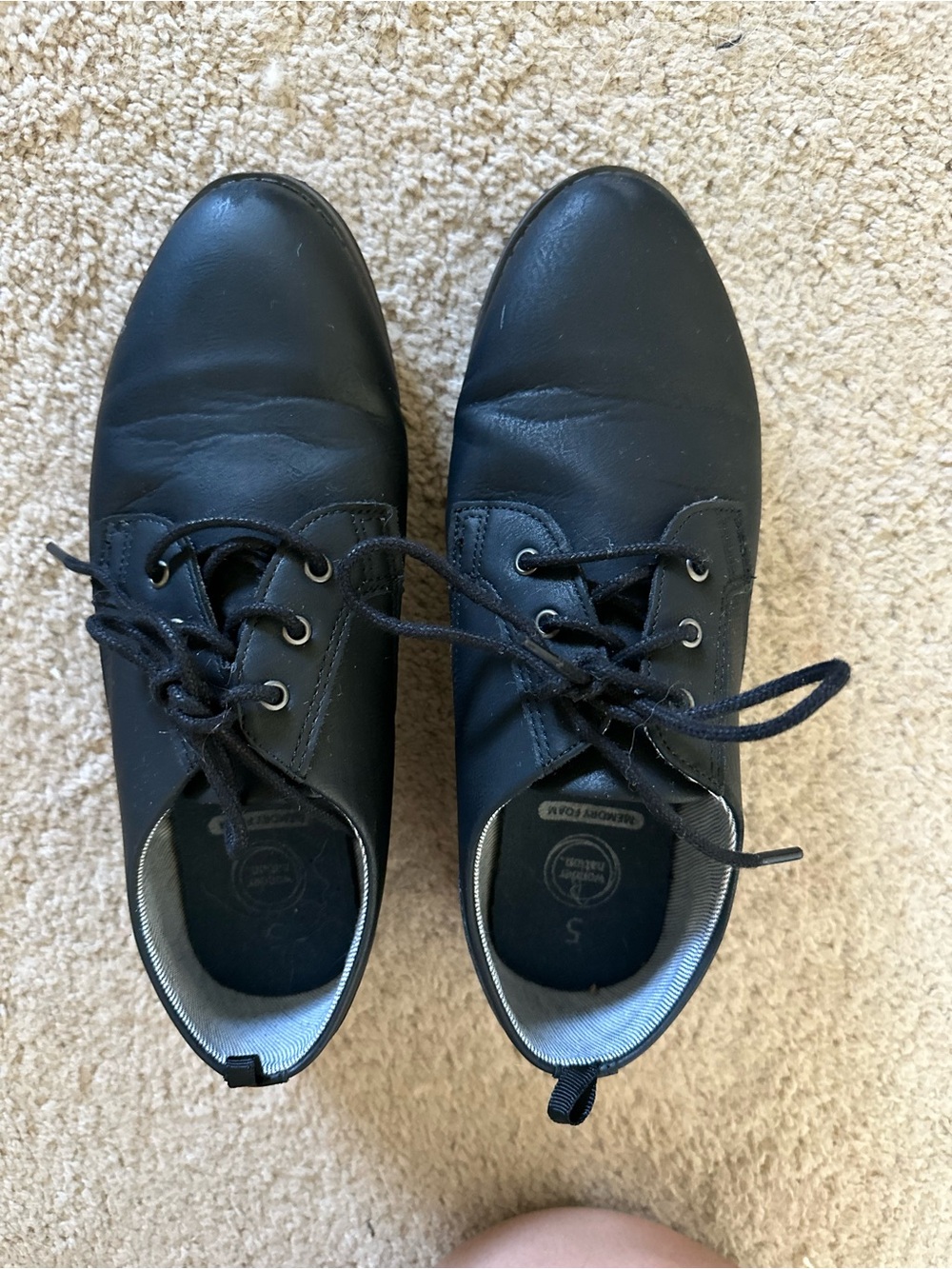 Youth Black Lace-Up Oxford Shoes